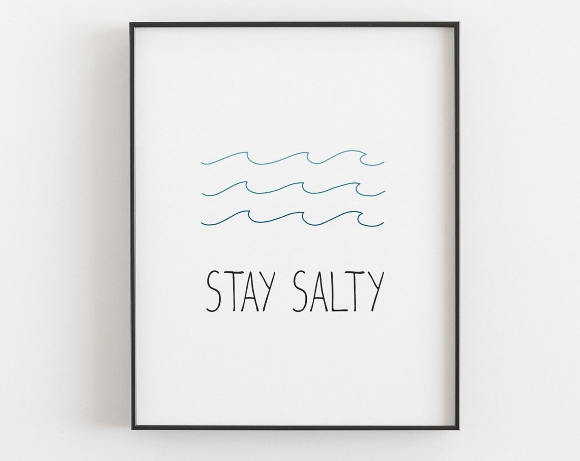 Stay Salty Simple Wave Minimalist Surf Art Print - Image 3