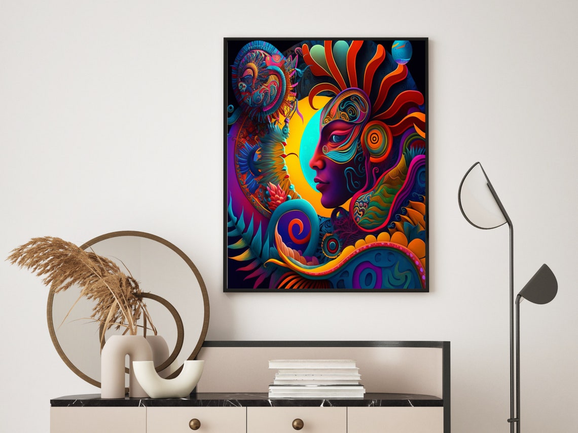 Mayan Decor Divine Feminine Print Colorful Goddess Art Aztec Art Of Jungle Goddess Wall Art Goddess - Image 6