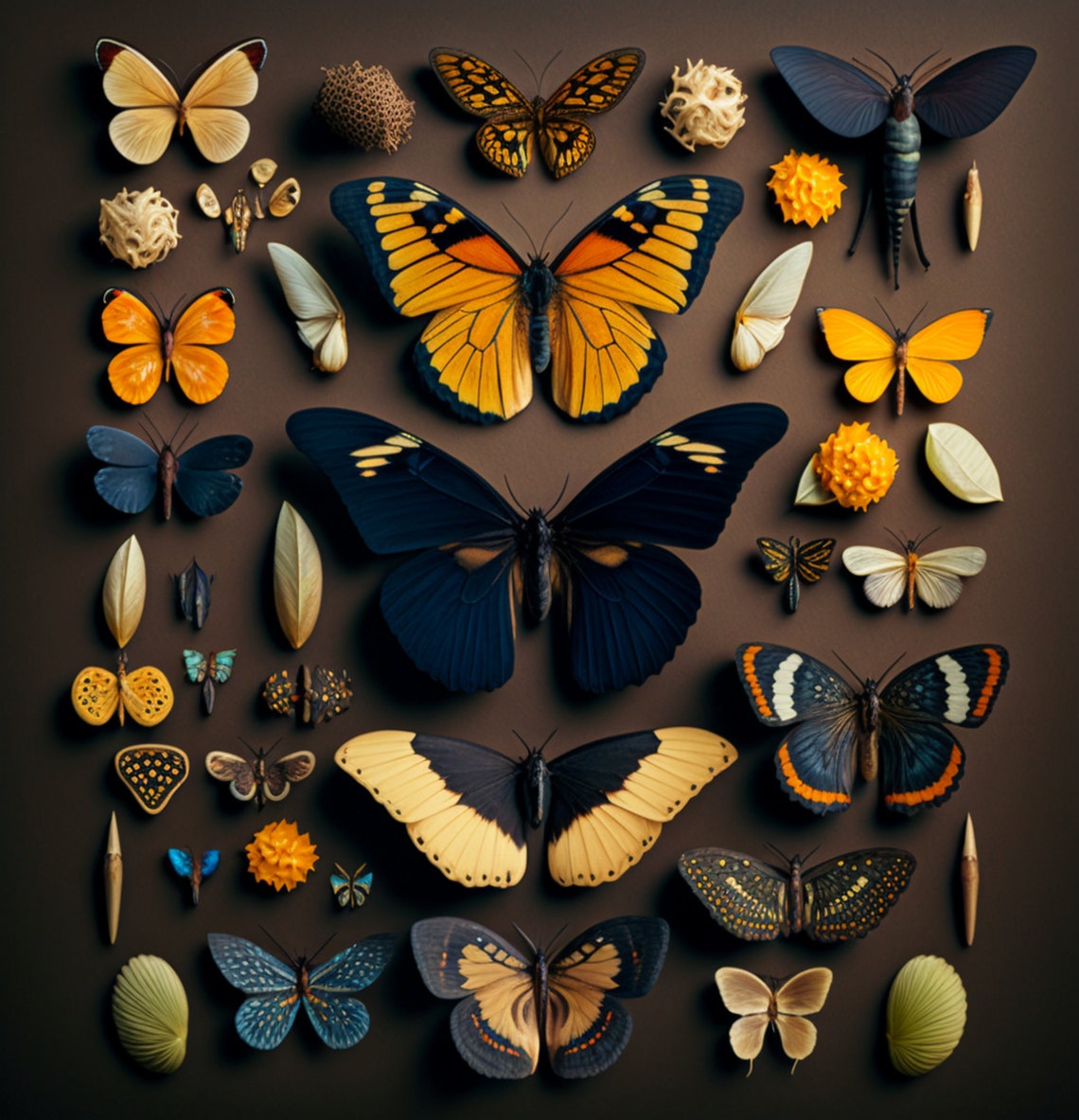 Butterfly Wall Art Golden Butterfly Wall Hanging Butterfly Display Unique Wall Art Butterfly Art Prints - Image 4