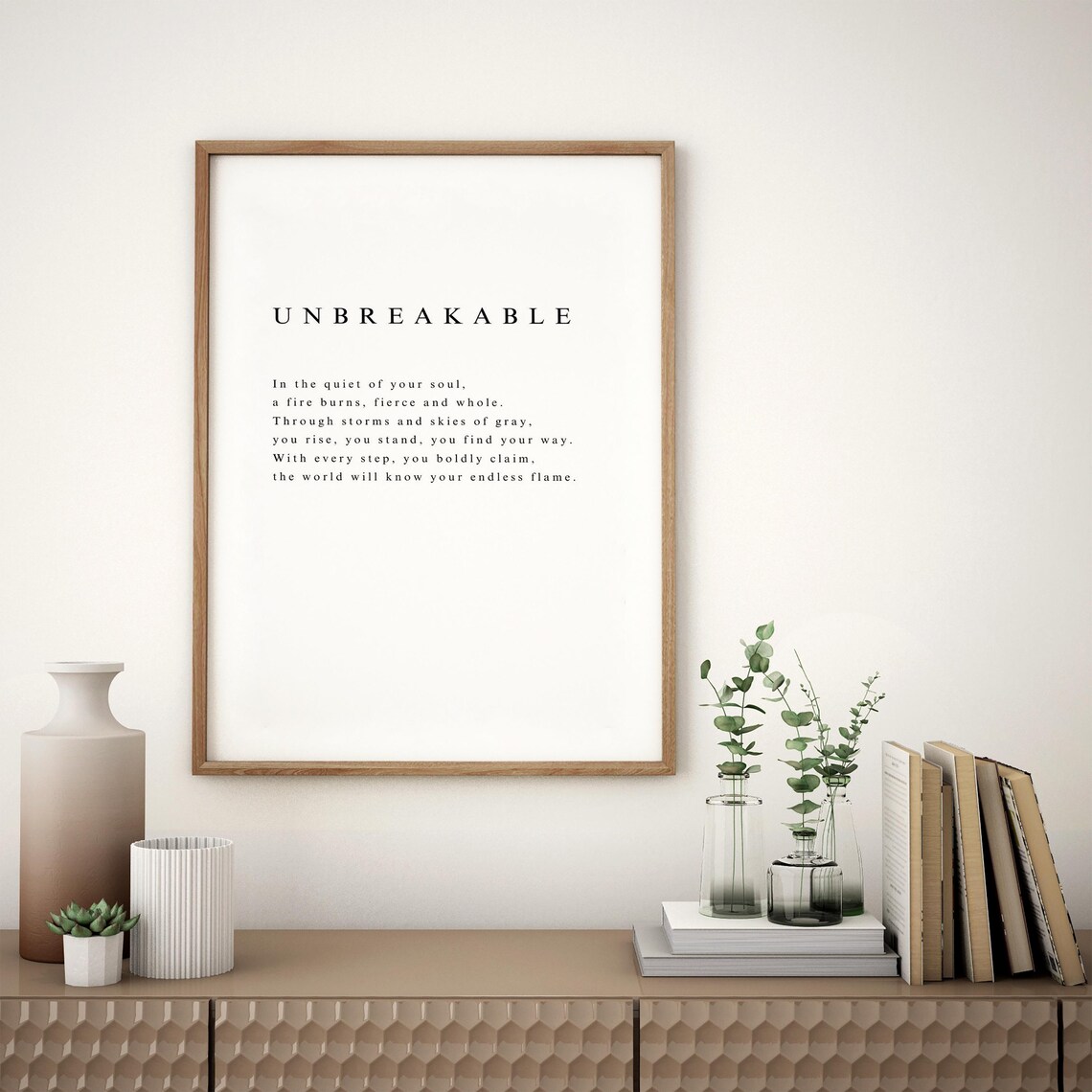 Unbreakable Poem, Self Love Motherhood Gift