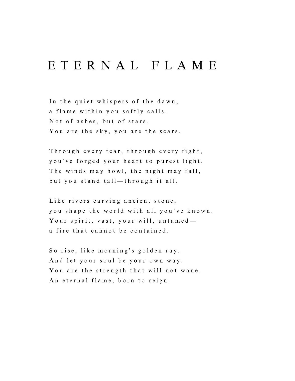 Eternal Flame Poem, Therapy Meditation Motivation - Image 2