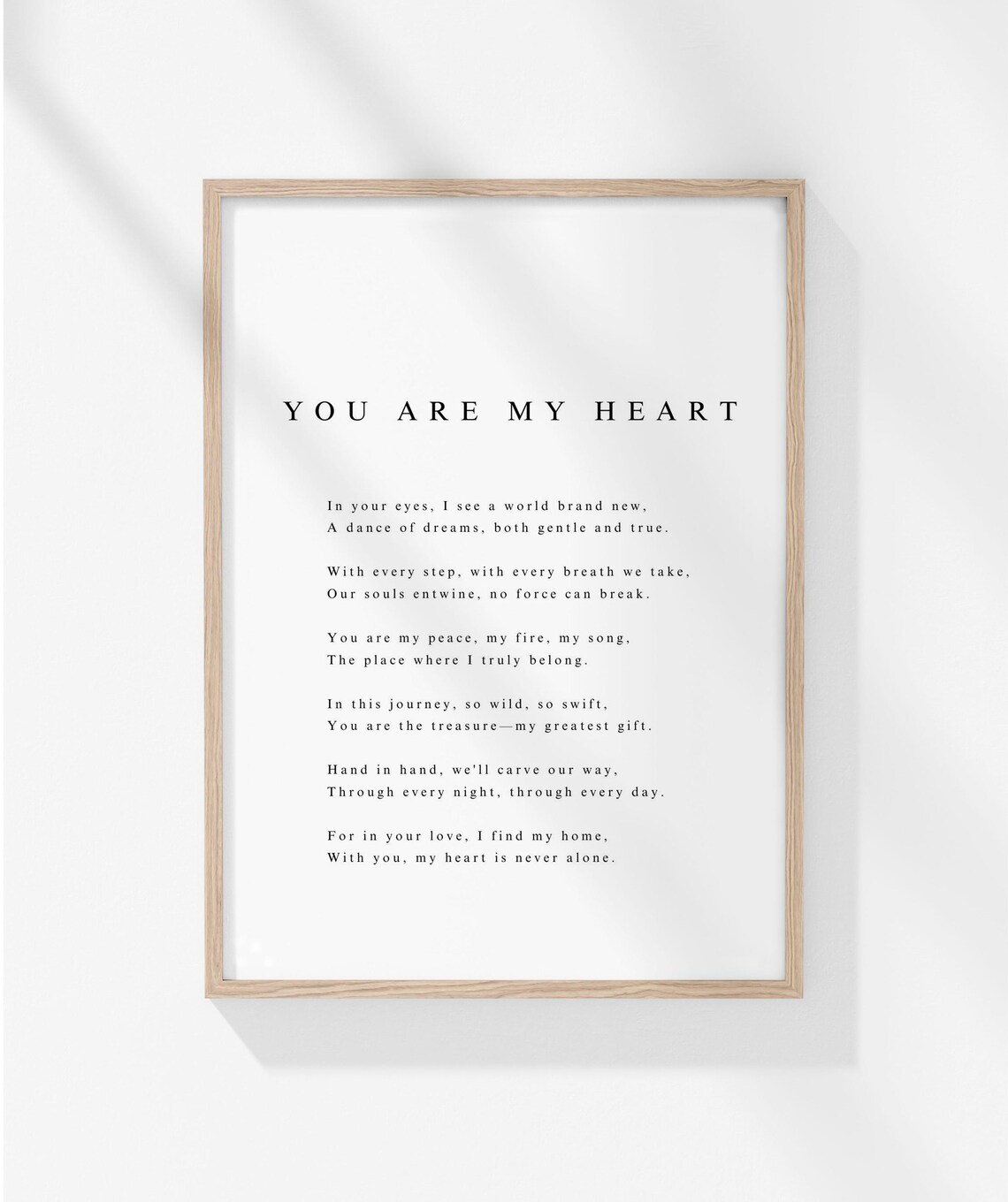 You Are My Heart Romantic Devotion Love Poem Keepsake Poster - Image 2