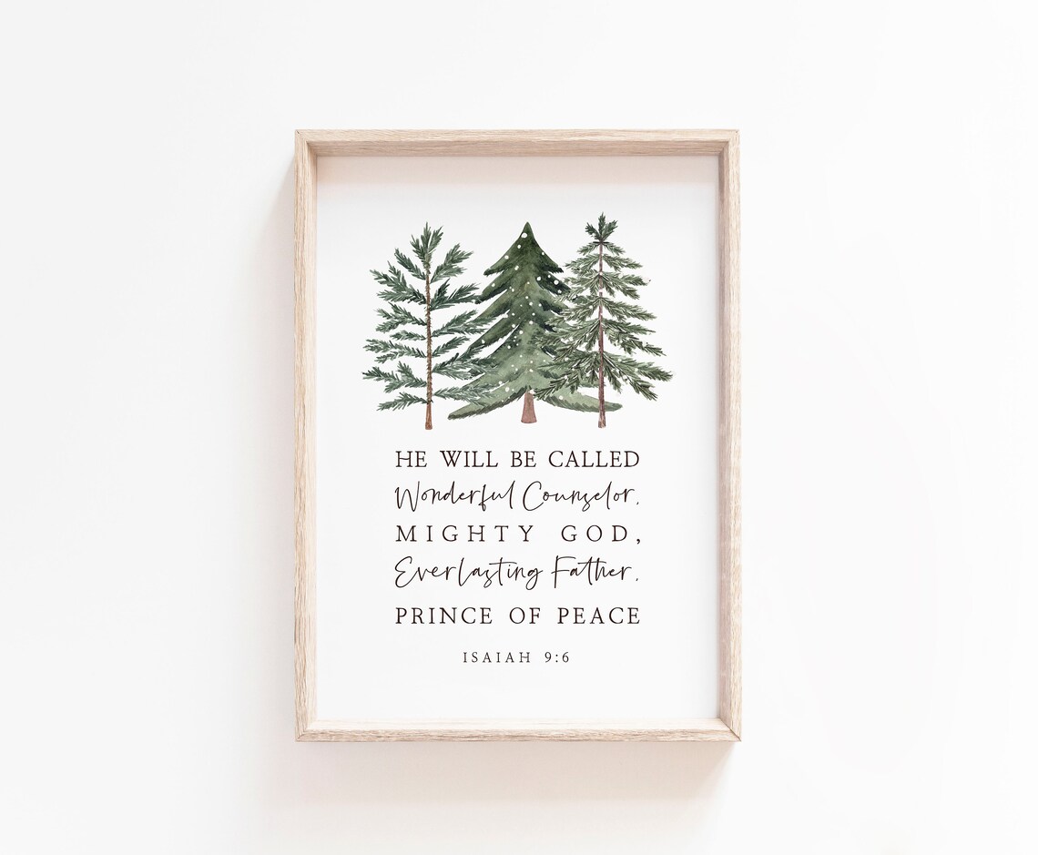 Wonderful Counselor Bible Verse, Christian Christmas Decor - Image 2