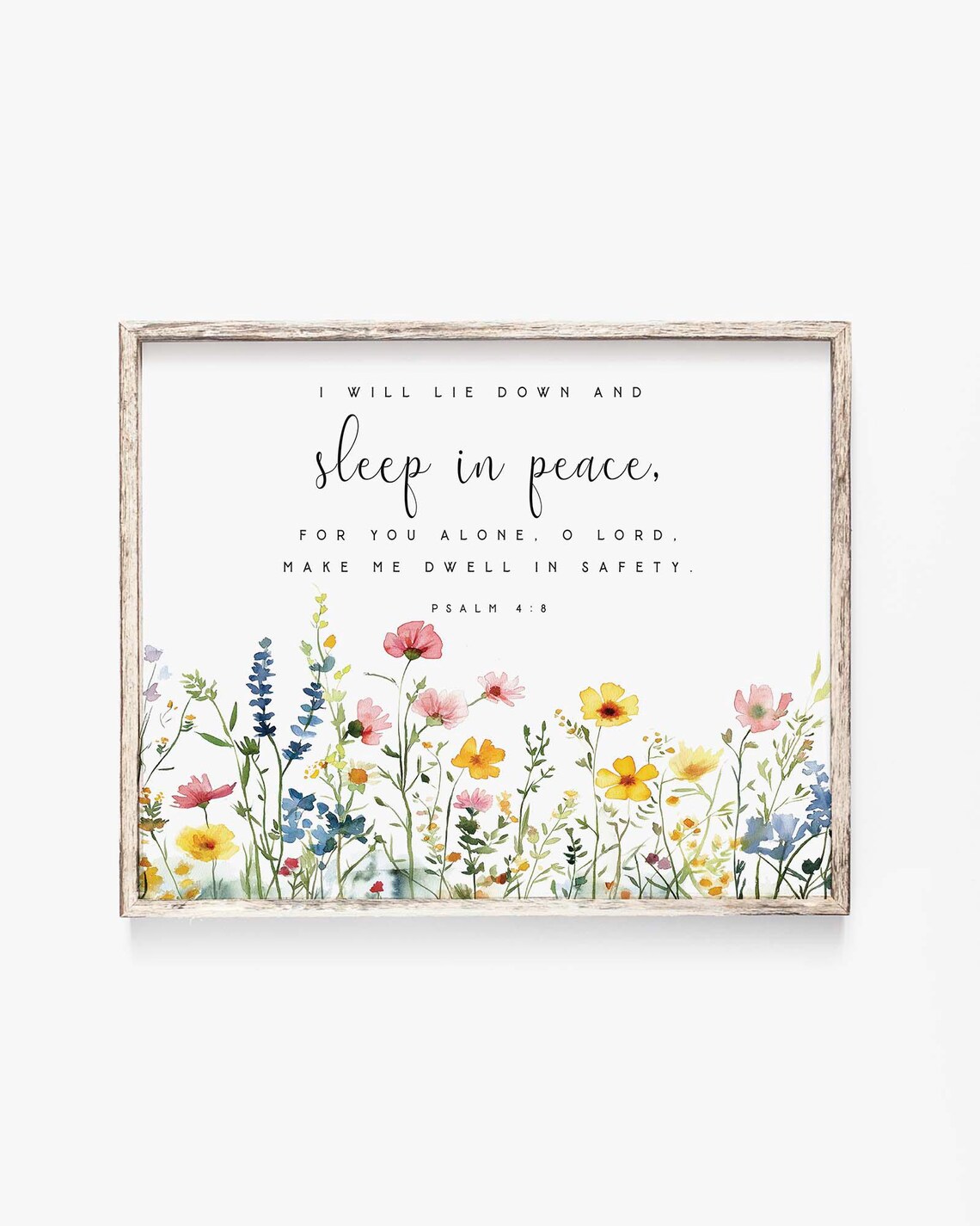 I Will Lie Down and Sleep in Peace Psalm 4:8 Wildflower Poster