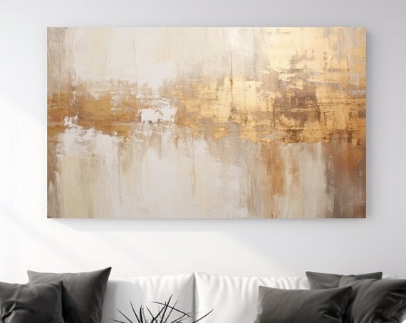 Gold Monochrome Abstraction Christmas Art Print