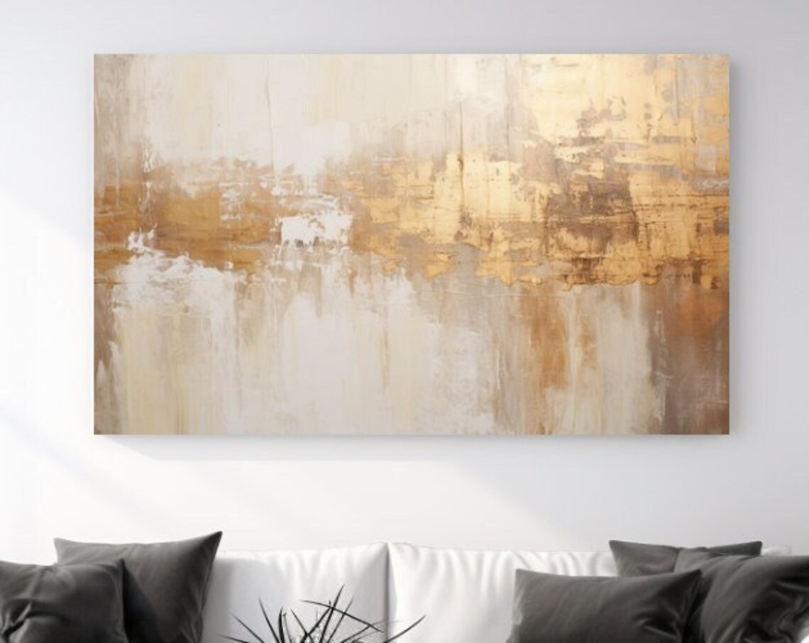 Gold Monochrome Abstraction Christmas Art Print