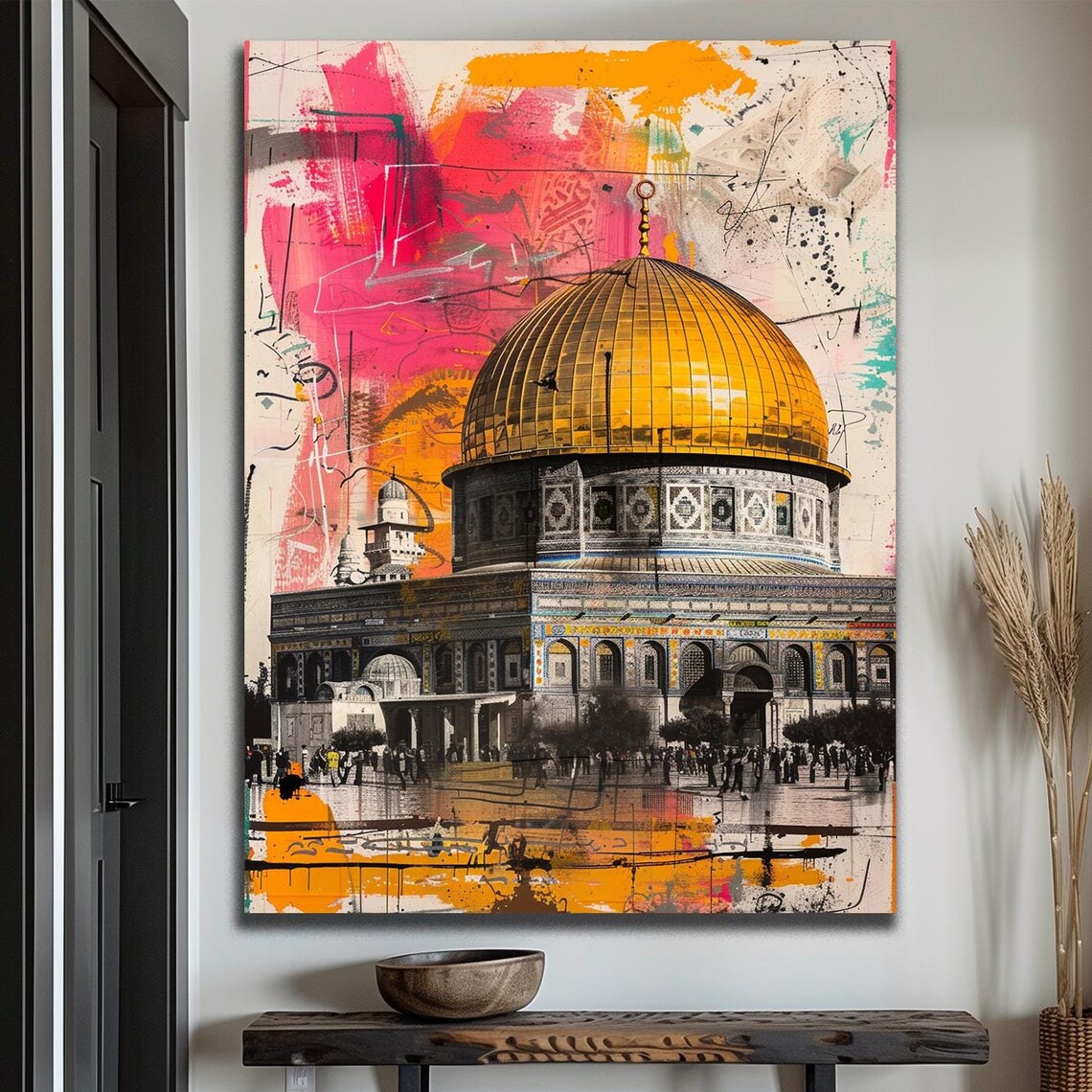 Dome of the Rock Golden Shrine Street Urban Pop Art Style Poster