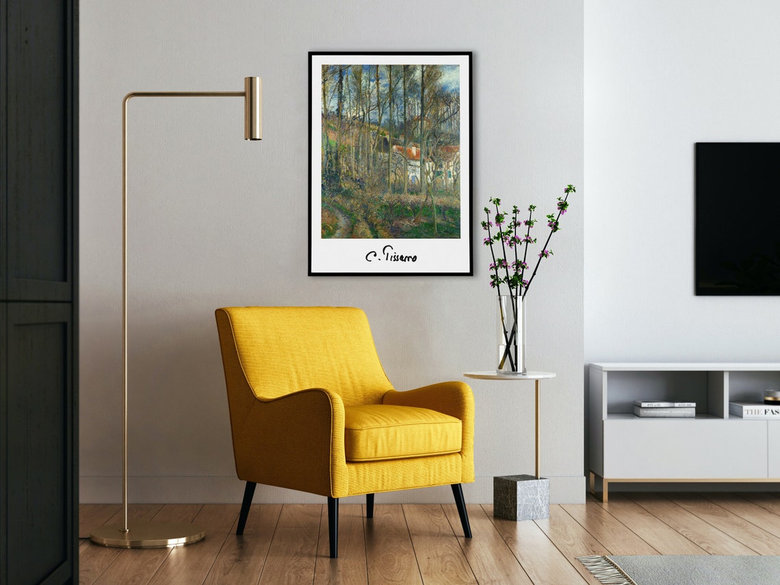 Camille Pissarro Bare Trees Woodland Path Landscape Painting Poster - Image 3