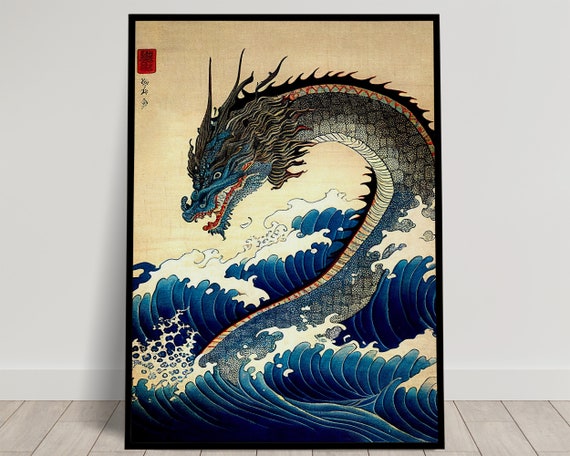 Dragon Japanese Art Style Wall Poster