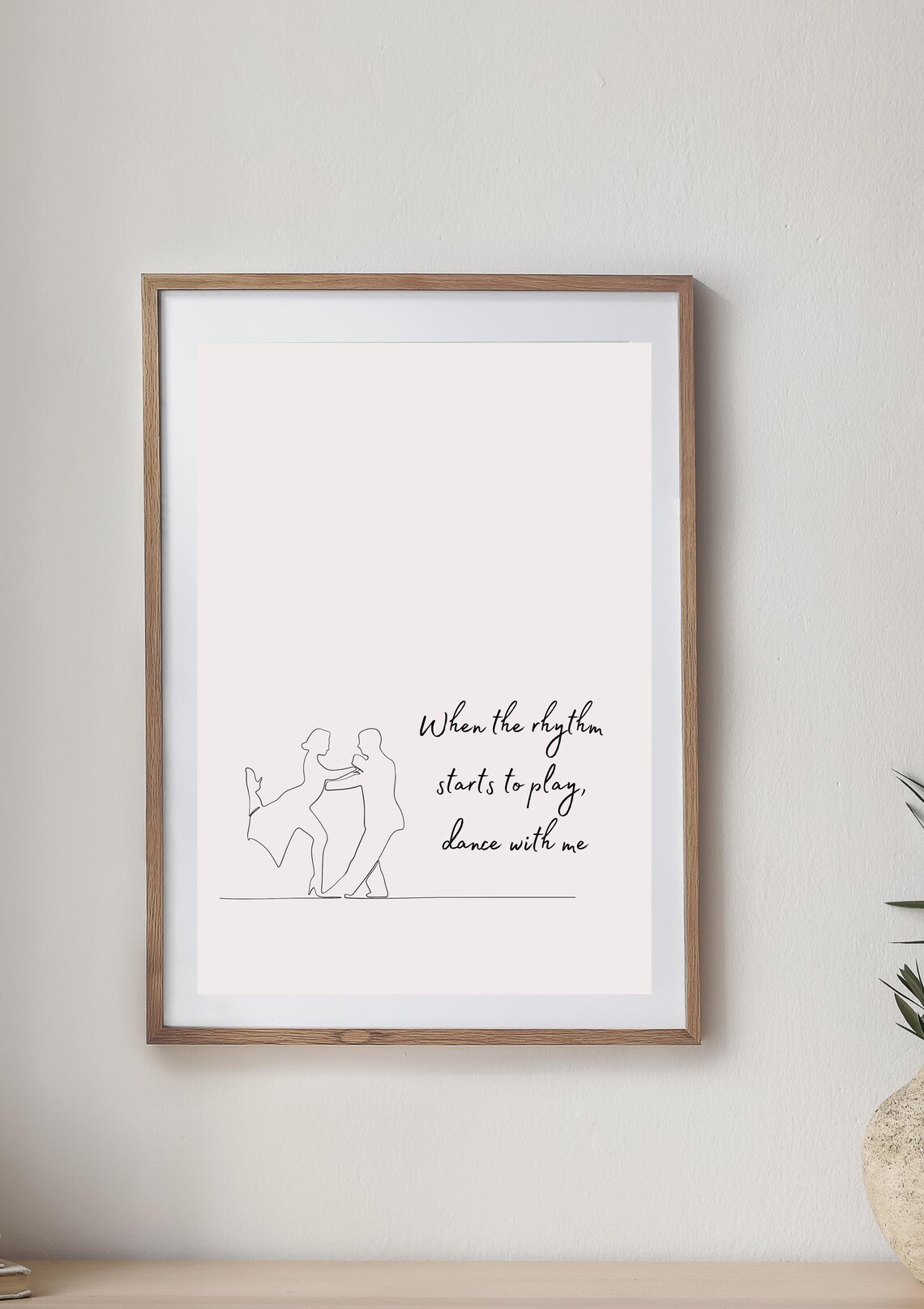 When The Rhythm Starts To Play Dance With Me Couple Line Art Poster