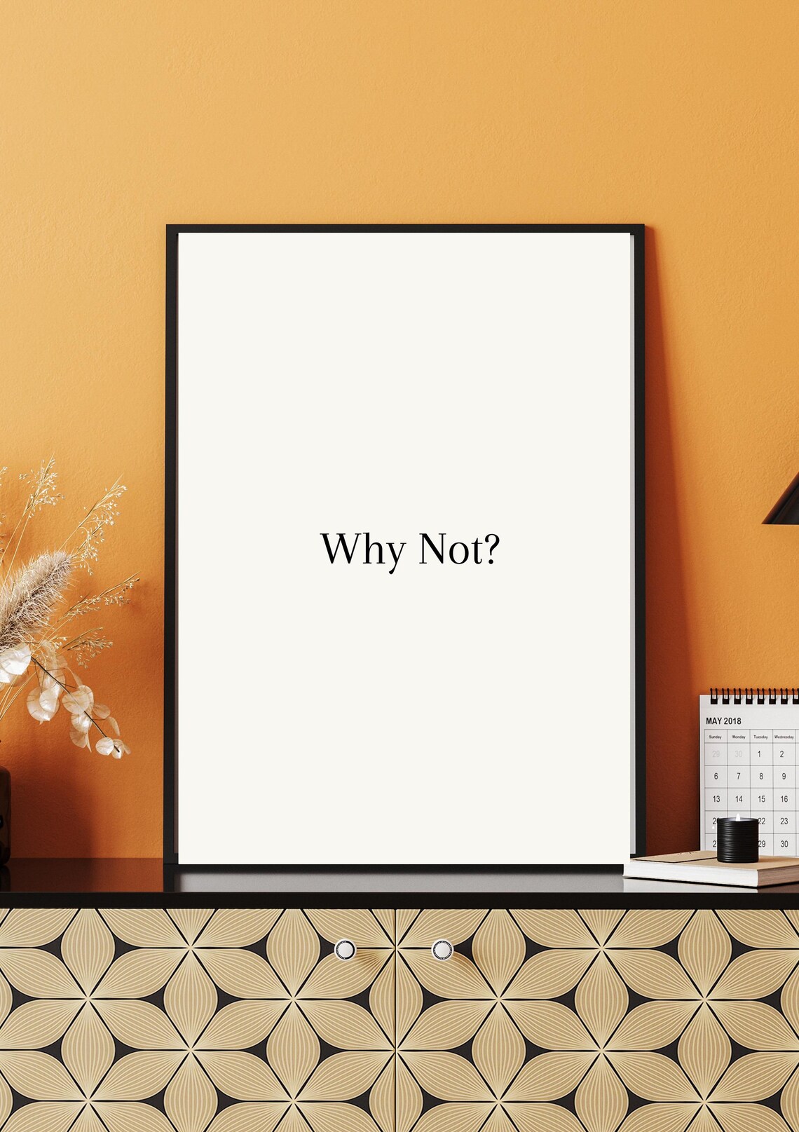 Why Not Minimalist Black Typography Simple Modern Quote Poster