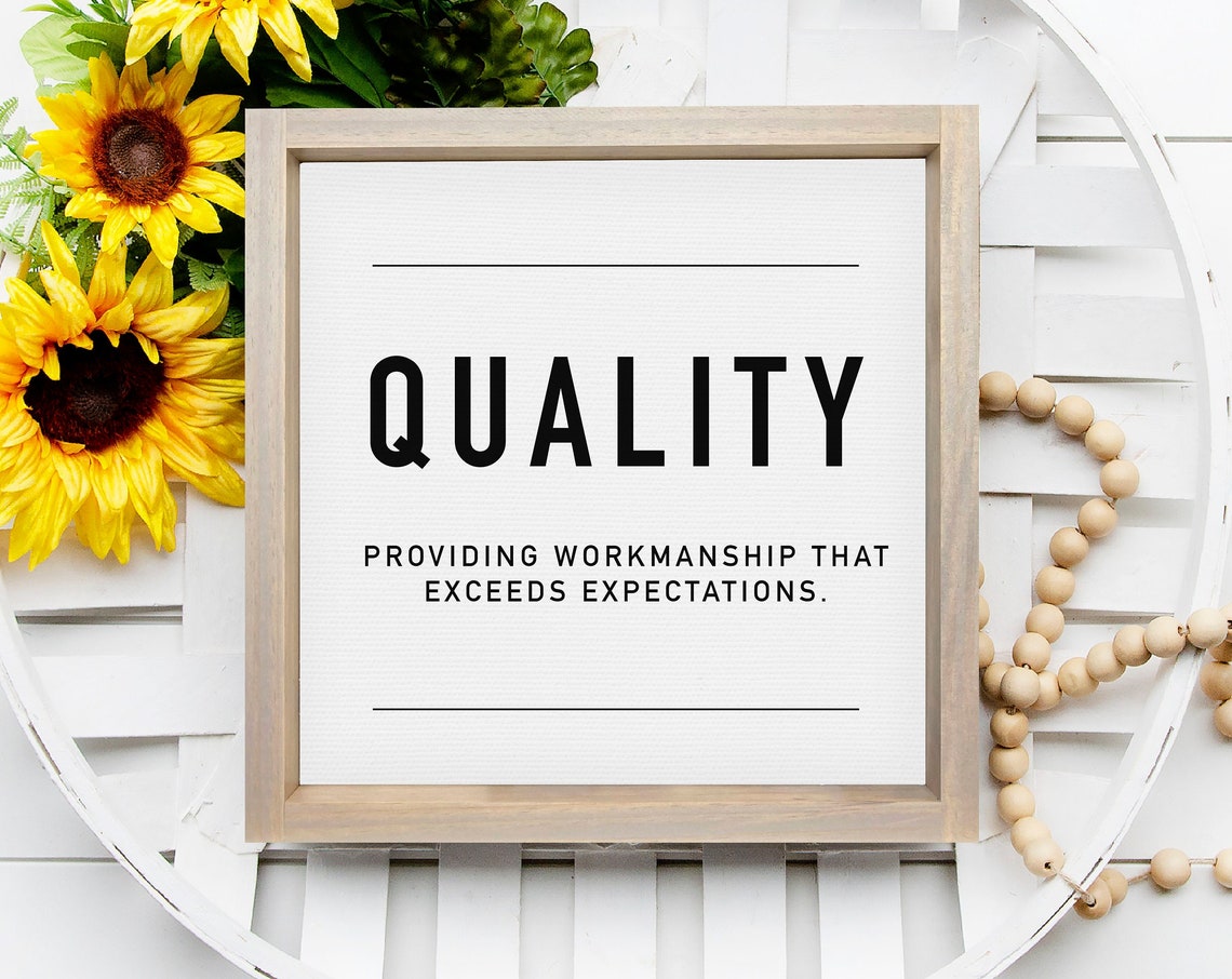 Quality Word Definition Wall Art Workmanship Exceeds Expectations
