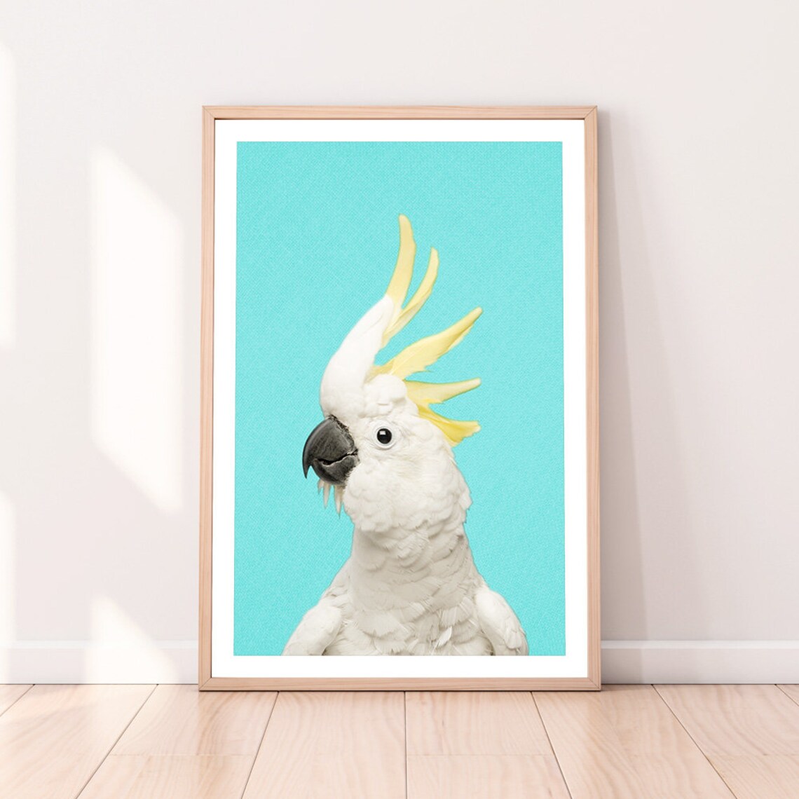 Cockatoo Bird Art, Mid Century Minimalism Poster