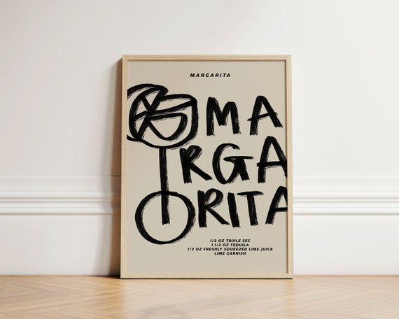 Margarita Print, Classic Retro Kitchen Wall Art