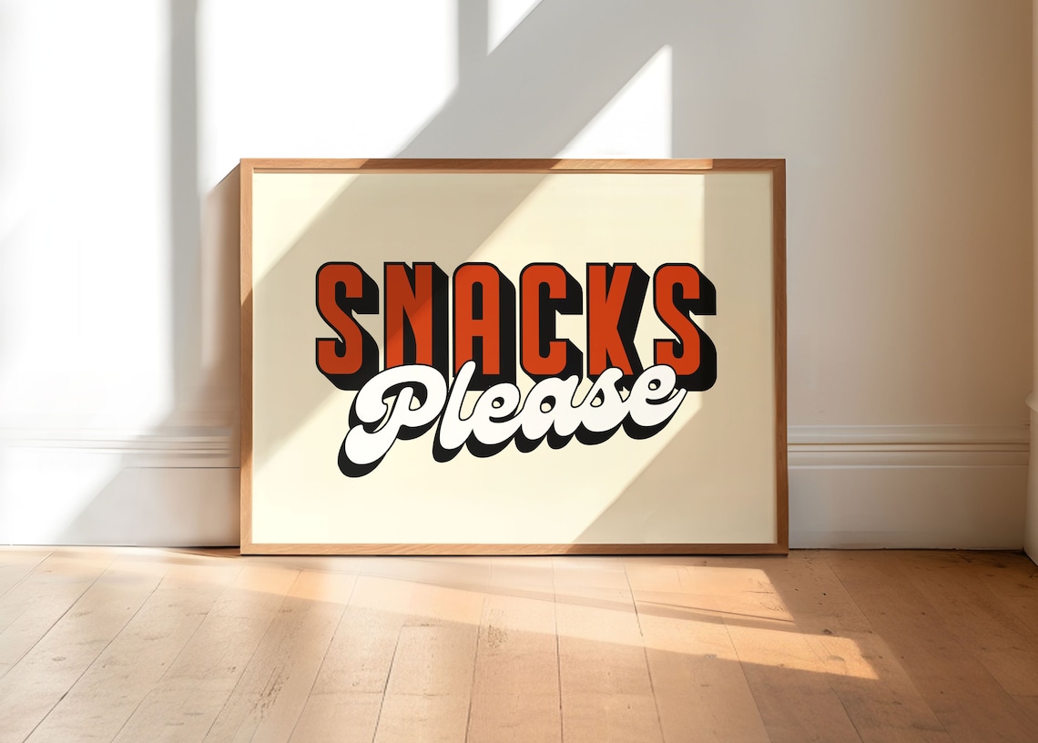 Snacks Retro Kitchen Art Print, Diner Decor
