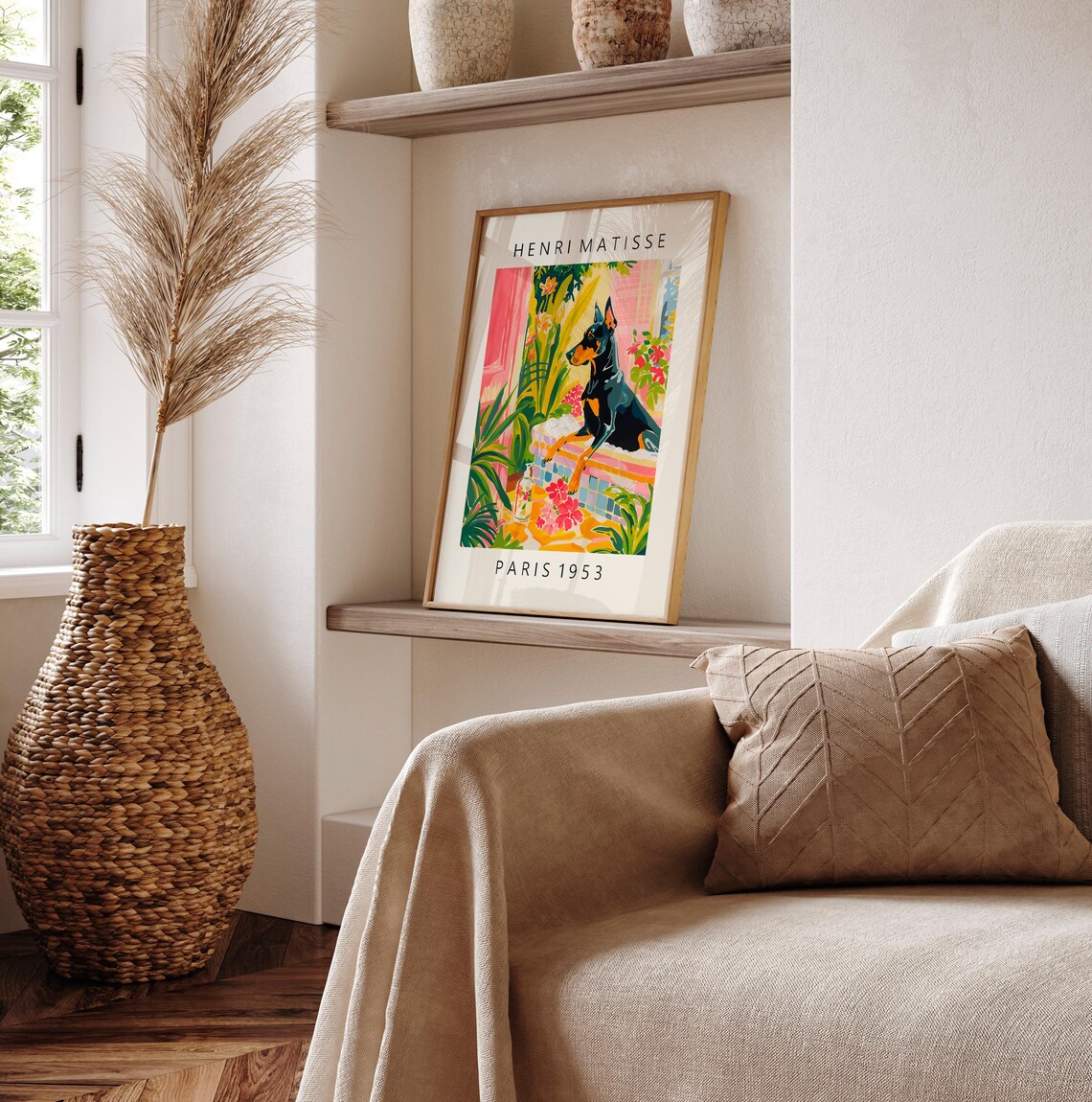 Doberman in Bathtub Funny Bathroom Art Print - Image 2