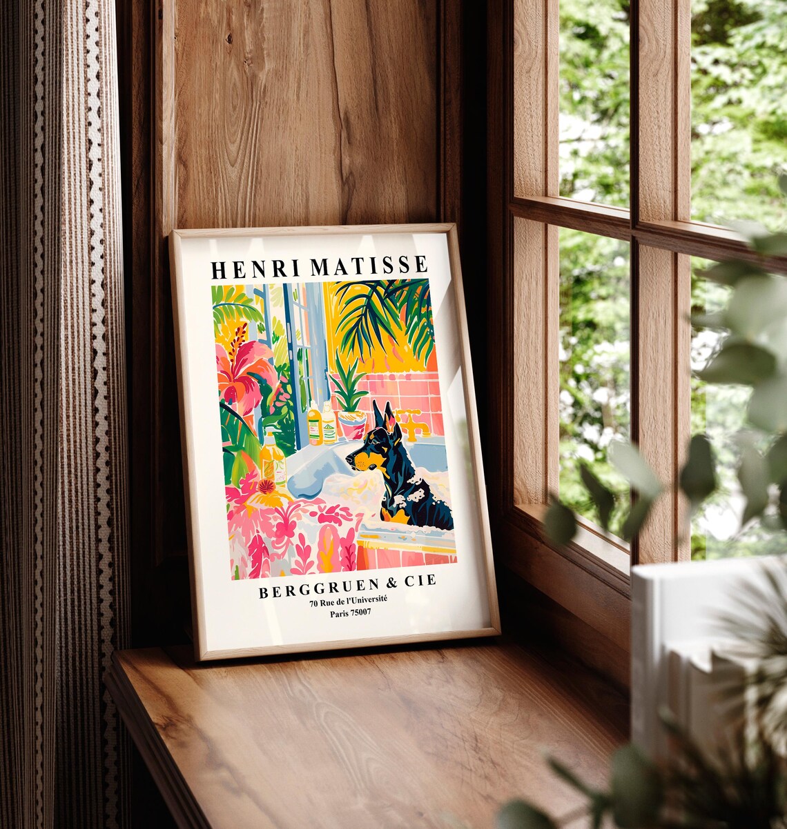 Doberman Art Print, Matisse-Inspired Dog Lover Decor - Image 4