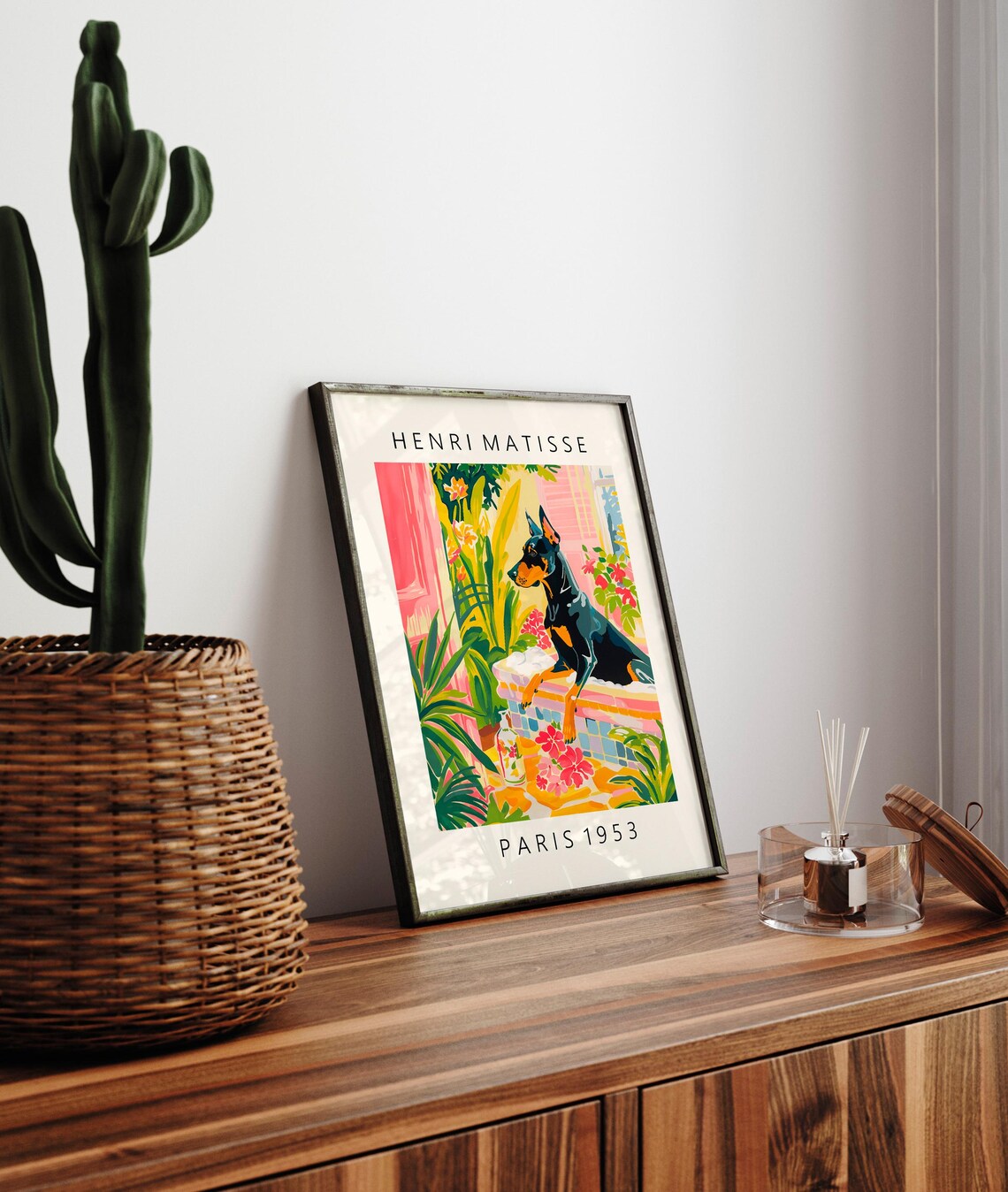 Doberman in Bathtub Funny Bathroom Art Print - Image 4