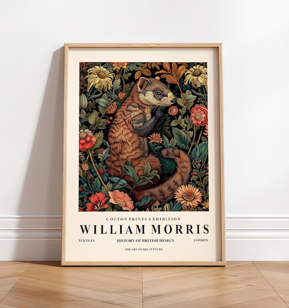 Ferret William Morris Botanical Poster, Mid-Century