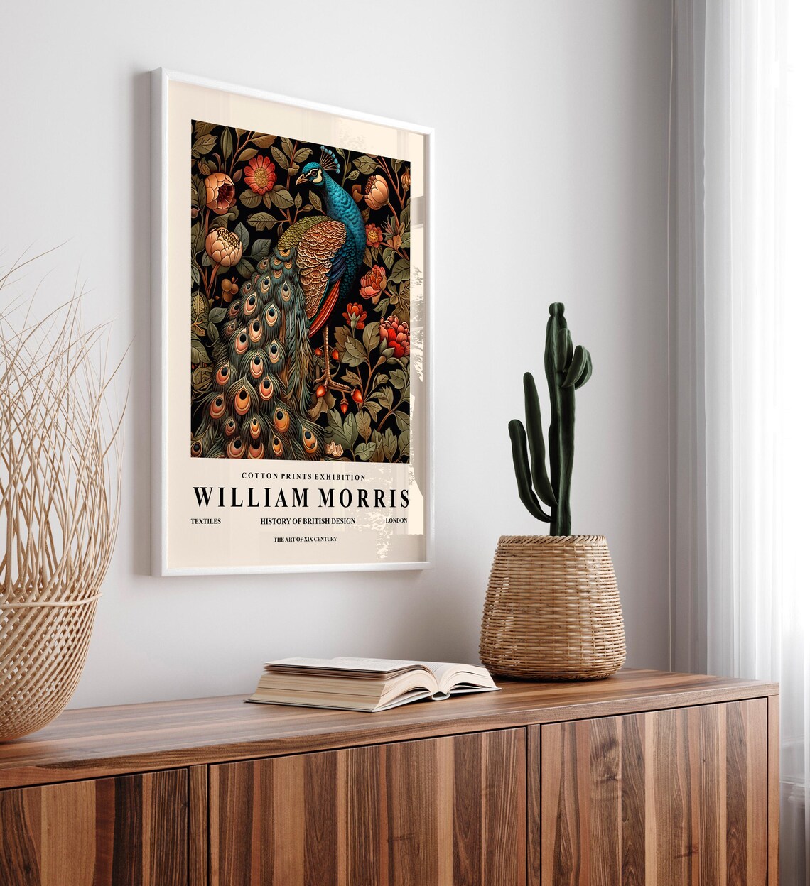 Peacock Ornament, William Morris Botanical Art Print - Image 5