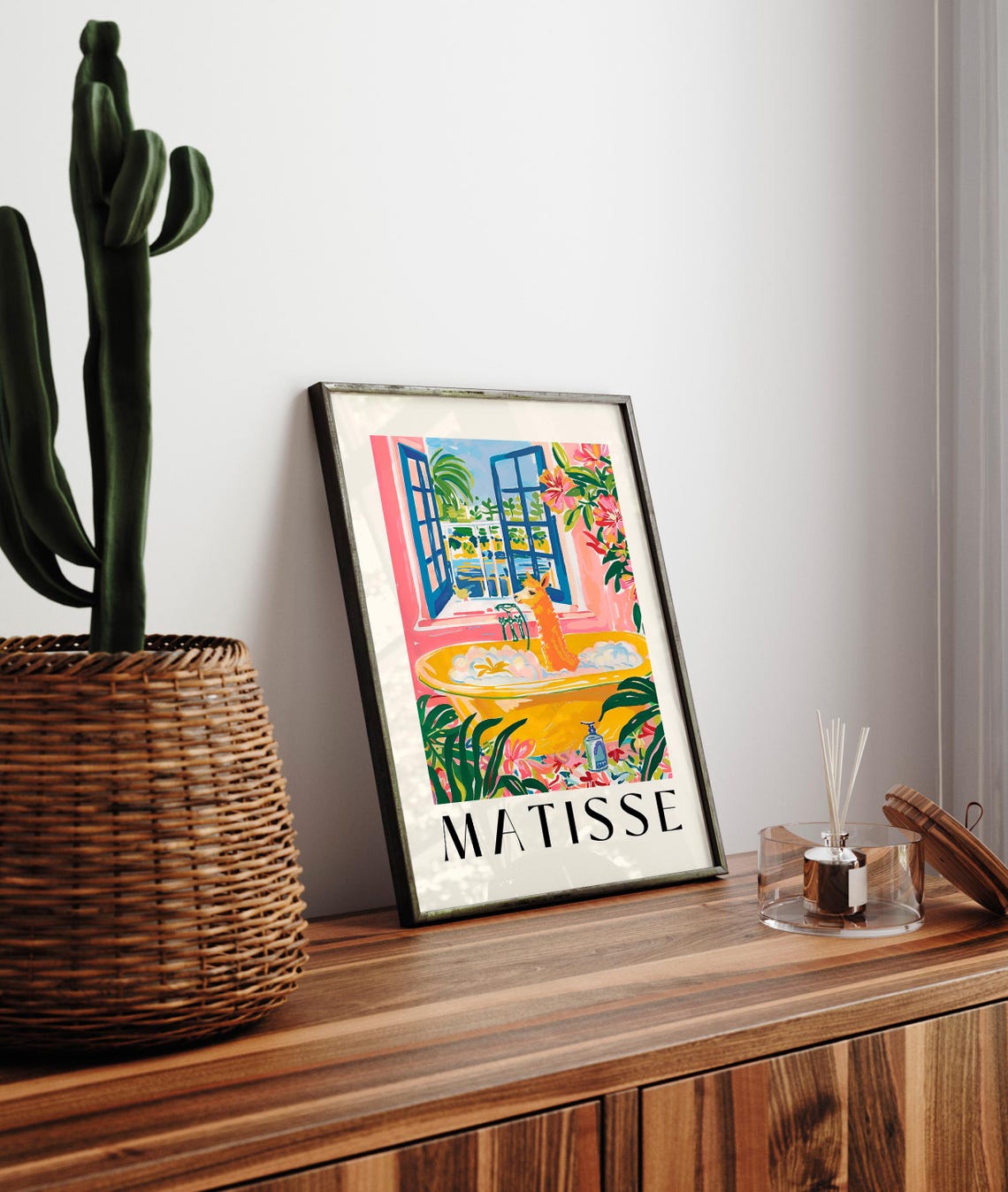 Henri Matisse Style Yellow Llama Bubble Bath Tropical Poster - Image 3