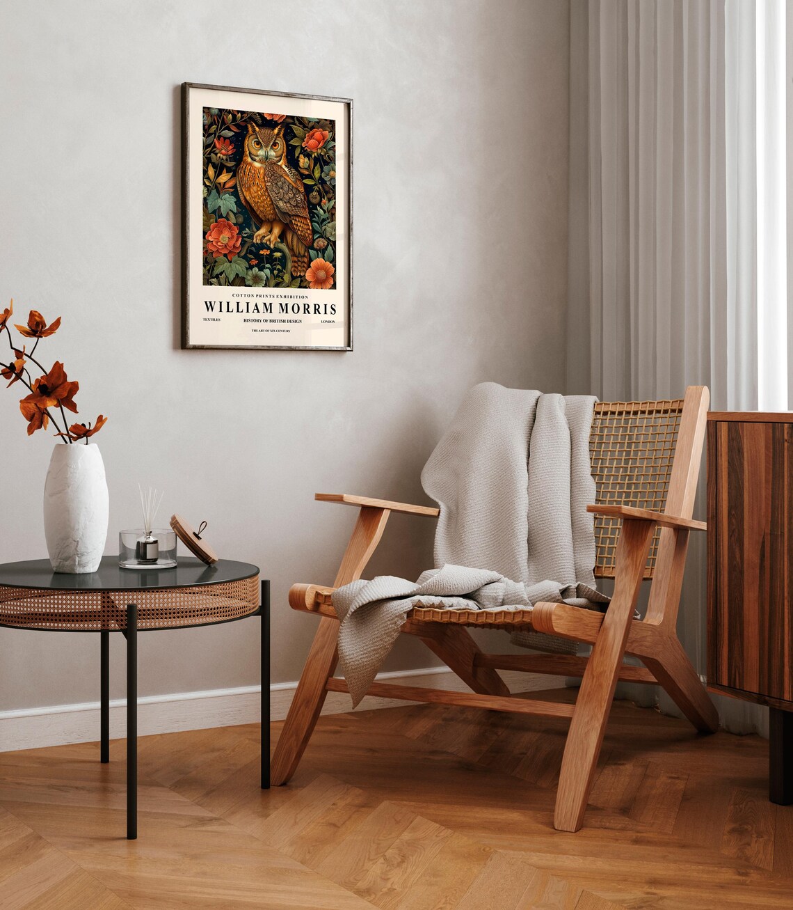Great Horned Owl Botanical Print, Dark Cottagecore - Image 2