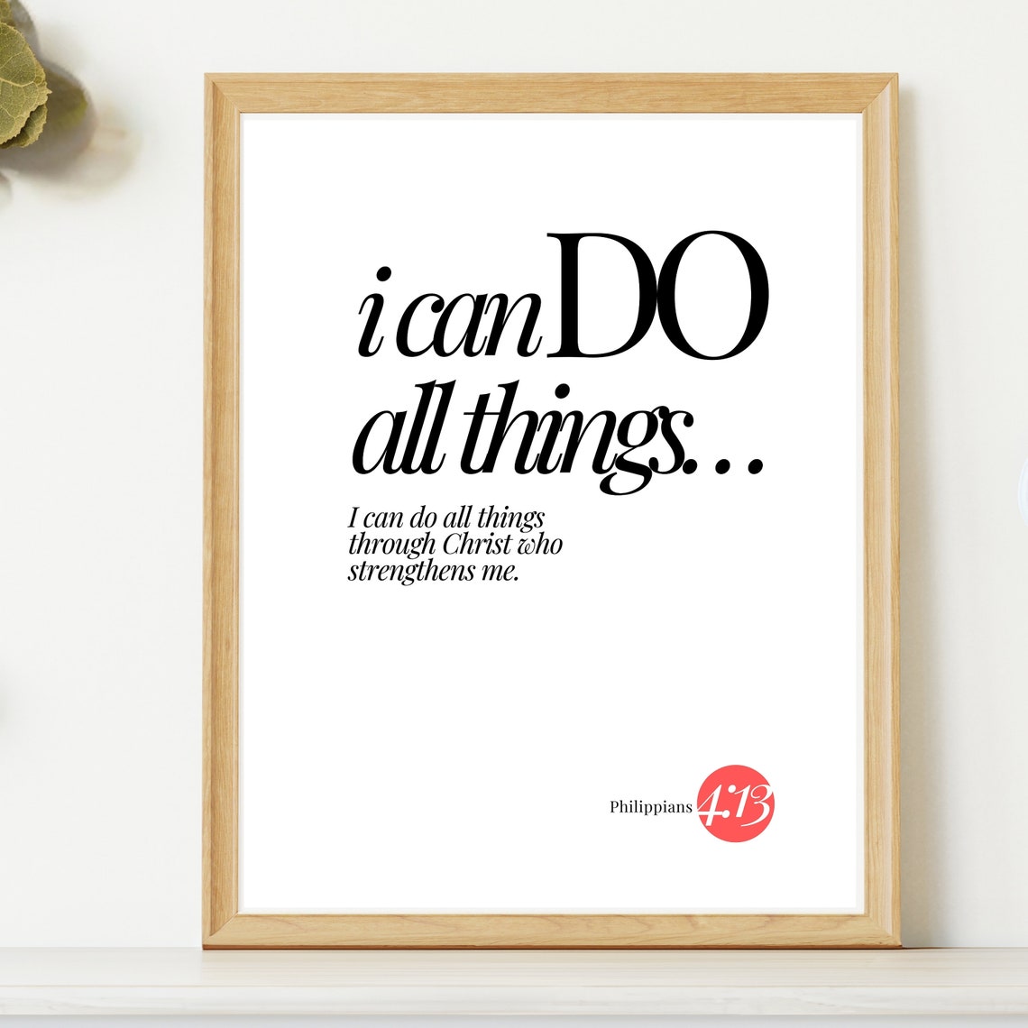 I Can Do All Things Bible Verse Wall Art Typography Encouragement Affirmation Poster Christian Quote Design Scripture Jesus - Image 4