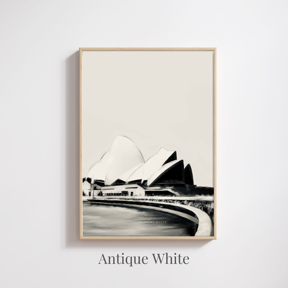 Sydney Opera House Monochrome Art With Custom Background Poster - Image 4