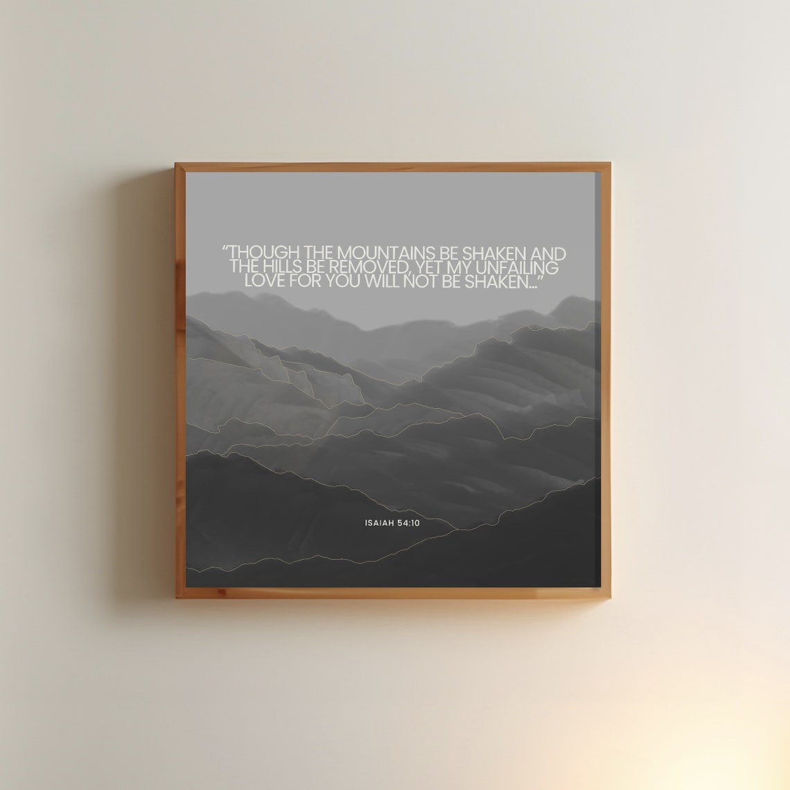 Unfailing Love Not Shaken Isaiah 5410 Poster Bible Mountain Scripture Wall Art Christian Verse Affirmation Illustration Quote - Image 2