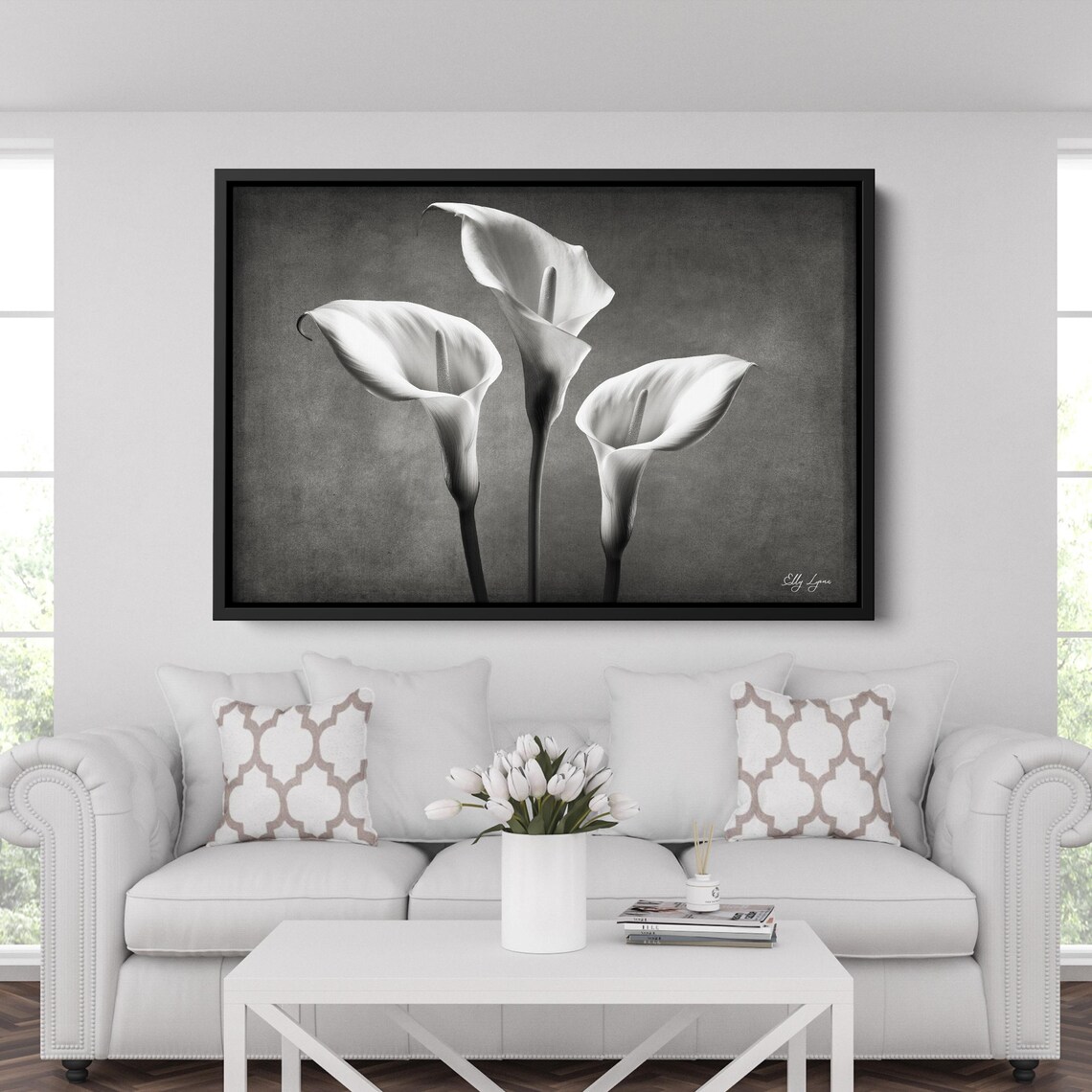 Black And White Calla Lily Botanical Wall Decor