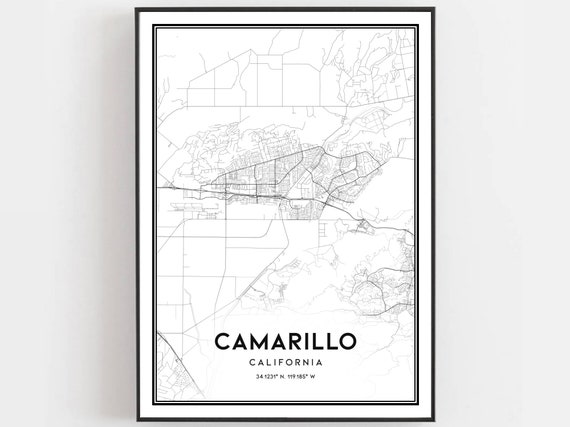 Camarillo Map Print Poster Wall Art Ca City Street Decor Road Gift B1069