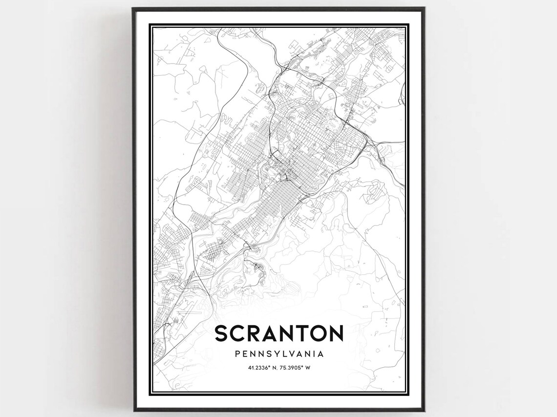 Scranton Map Poster Print, Pennsylvania City Map
