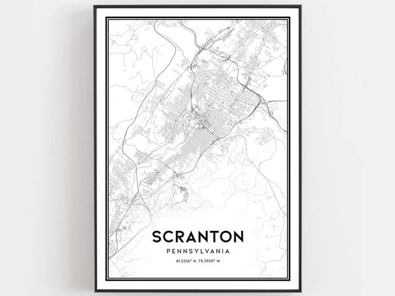 Scranton Map Poster Print, Pennsylvania City Map