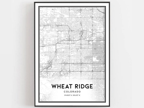 Wheat Ridge Map Print, Colorado Street Decor