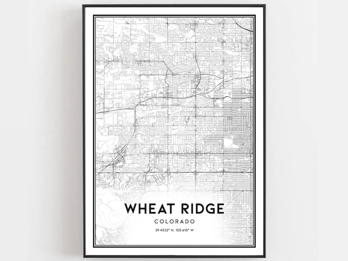 Wheat Ridge Map Print, Colorado Street Decor