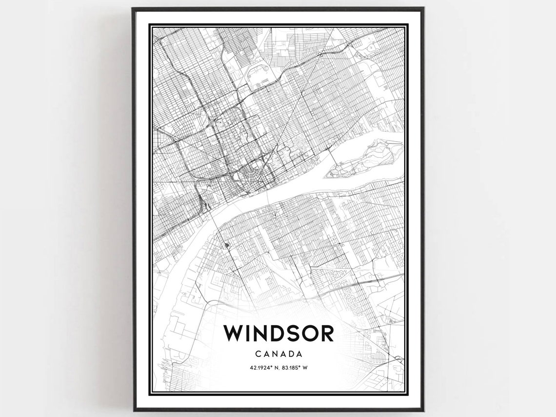 Windsor Map Print Poster Wall Art City Street Decor Road Gift B492
