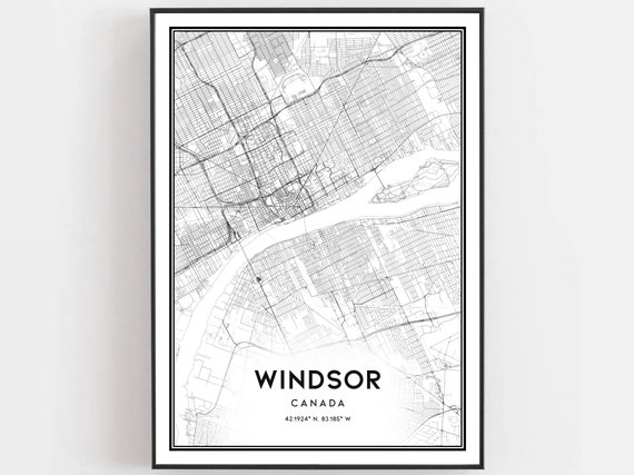 Windsor Map Print Poster Wall Art City Street Decor Road Gift B492