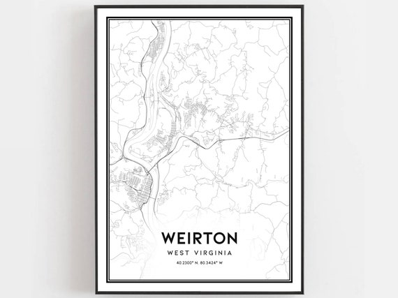 Weirton Map Print, West Virginia Travel Poster