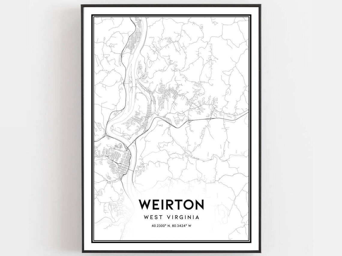 Weirton Map Print, West Virginia Travel Poster