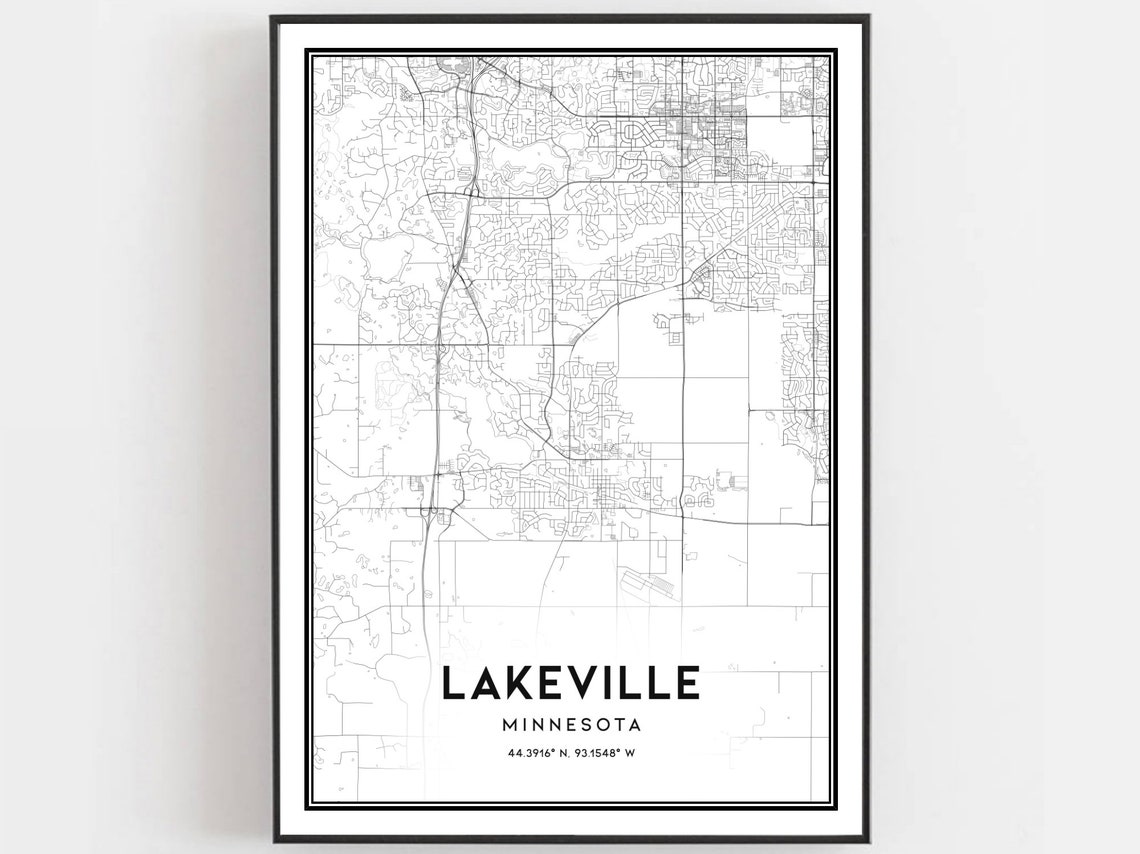 Lakeville Minnesota Minimal City Street Map Coordinates Poster