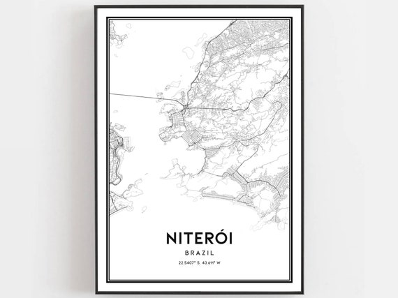 Niteri Map Print Minimalist City Street Art