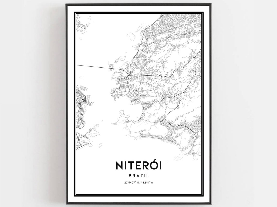 Niteri Map Print Minimalist City Street Art