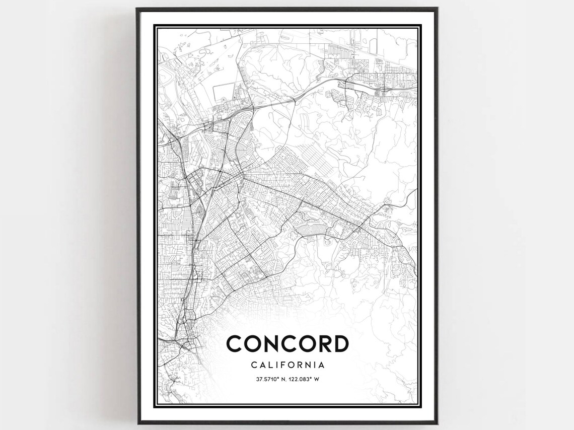 Concord Map Poster Print, City Street Decor