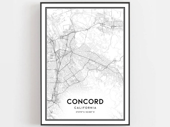 Concord Map Poster Print, City Street Decor