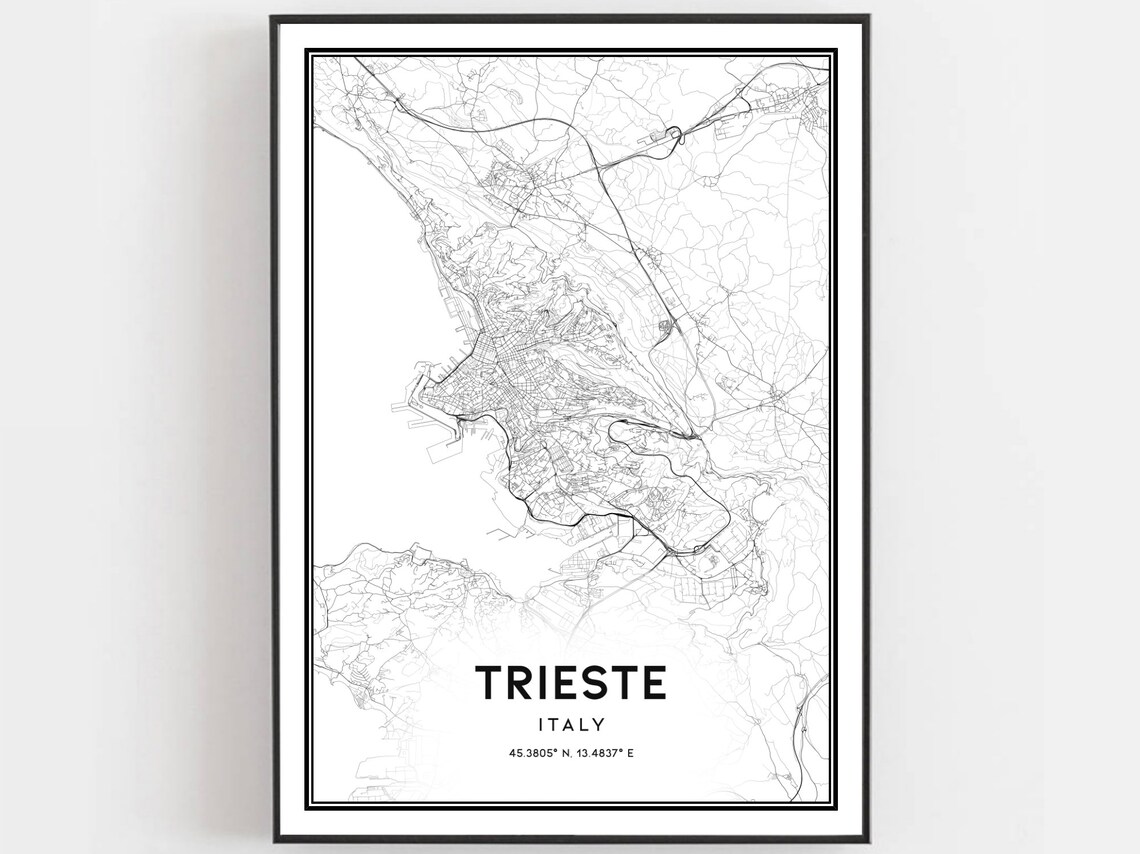 Trieste Map Poster Print, City Street Decor