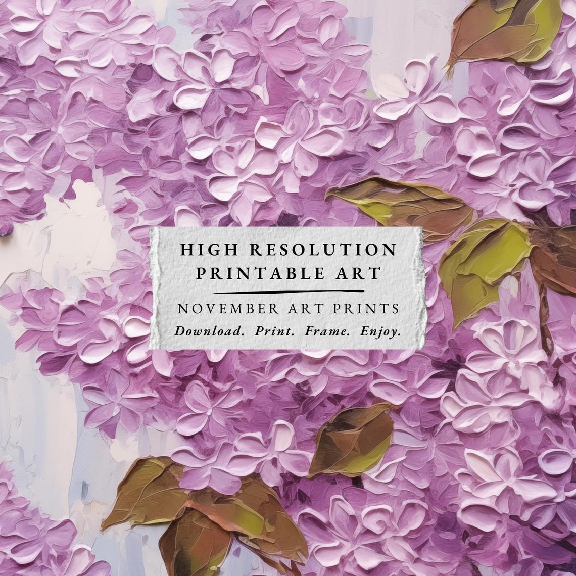 Lilac Art Print French Lilac Painting Vintage Floral Wall Art Spring Flower Impasto Oil Painting Provence Countryside Decor - Image 3
