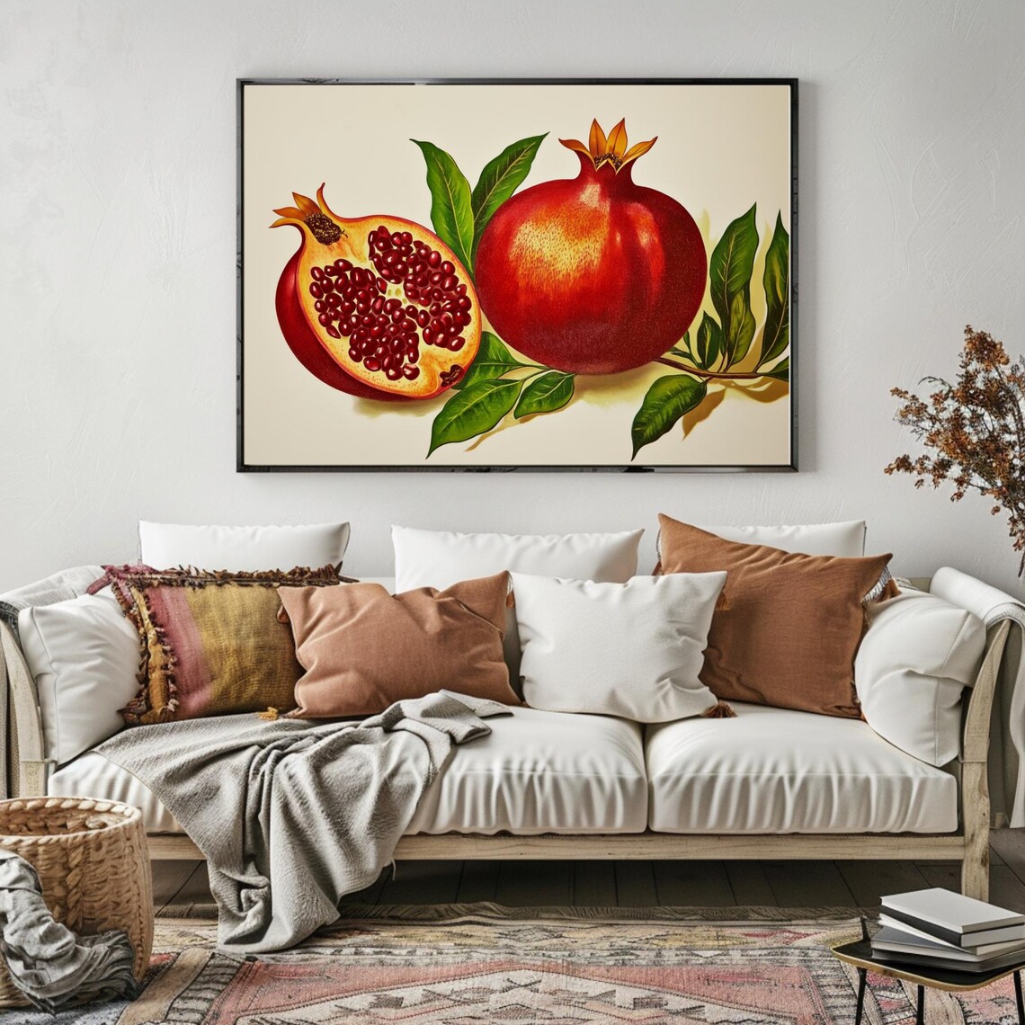Vintage Pomegranate Print, Rustic Kitchen Decor - Image 6