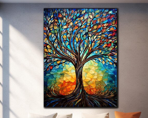 Life Of Tree Wall Art Tempered Glass Wall Art Stained Wall Print Glass Printing Large Wall Art Wall Hangings Tree Of Life Glass Wall Art