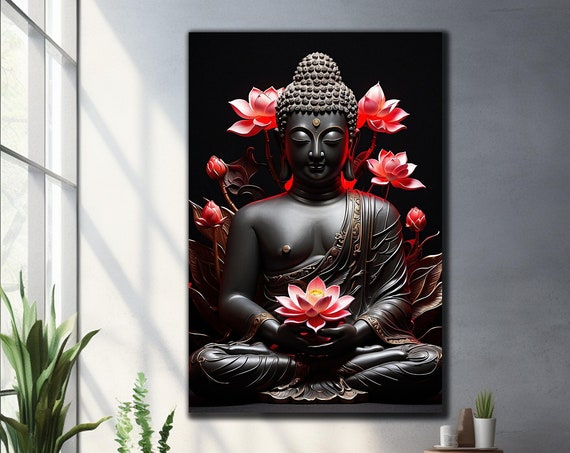 Buddha Wall Decor Tempered Glass Wall Art Buddha Wall Art Stained Glass Print Extra Large Wall Art Wall Hangings Housewarming Gifts