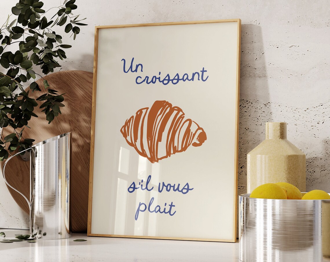 Croissant French Bakery Kitchen Decor Art Print